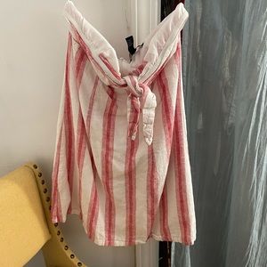 Size xs strapless striped mini dress